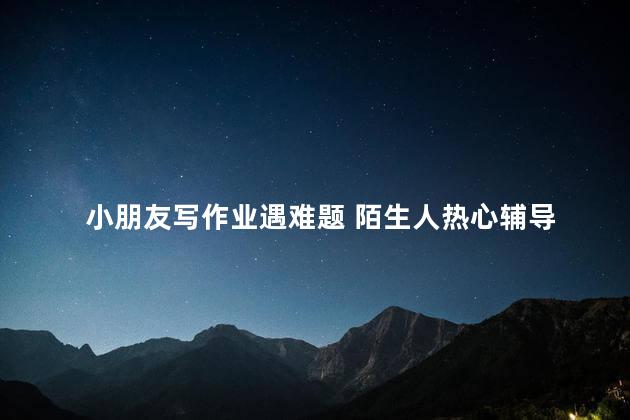 小朋友写作业遇难题 陌生人热心辅导